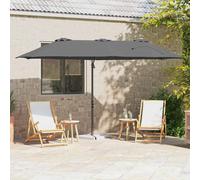 Parasol Outdoor Anthracite Polyester & Aluminium 372x198x243cm Tilt Manual Crank