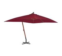 vidaXL Cantilever Umbrella with Wooden Pole 400x300 cm Bordeaux Red UK GF0