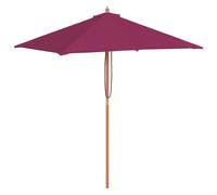 Parasol 150x200 cm Fabric Outdoor Parasol Wooden Pole Bordeaux Red 6-Rib 38mm UV