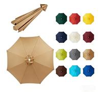 Parasol Replacement Canopy 2-4m for 6/8 Ribs Garden Umbrella Cover UV50+ Waterproof Fade Resistant Easy Fit Patio Parasol Cover for Cantilever Umbrella Market Umbrella,Khaki,6Streben 2.5m
