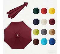 Parasol Replacement Canopy 2-4m for 6/8 Ribs Garden Umbrella Cover UV50+ Waterproof Fade Resistant Easy Fit Patio Parasol Cover for Cantilever Umbrella Market Umbrella,Rot,8 Streben 3.5m