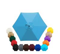 Parasol Replacement Canopy 2.5m, 2.7m, 3.5m, 6/8 Arms , Garden Umbrella Replacement Parasol Fabric, for Yard, Beach, Garden Umbrella, Canopy Only, Beige(Lake blue,2.7m/6-Ribs)