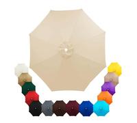 Parasol Replacement Canopy 2.5m, 2.7m, 3.5m, 6/8 Arms , Garden Umbrella Replacement Parasol Fabric, for Yard, Beach, Garden Umbrella, Canopy Only, Beige(Beige,4.0m/8-ribs)