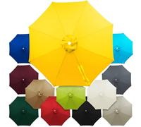Parasol Replacement Canopy for 6 Arms and 8 Arms, 2m-4m Garden Umbrella Replacement Fabric, Outdoor Sun Shade Parasol Cover for Patio Beach Pool Lawn Deck(Dark Green,2.15m (7FT) - 6 Ribs)
