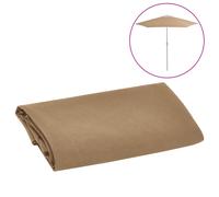 Parasol Replacement Cover Taupe 300 cm 100% Polyester Outdoor Shade Heavy-duty