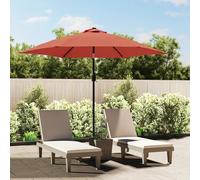 Parasol Replacement Fabric Terracotta 300 cm Polyester 6-Rib UV Cover Anti-Fade