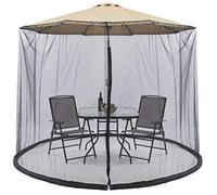 Parasol Screen Outdoor Garden Umbrella Cover Mosquito Net - Keep Bugs Out with Double Zipper - Fillable Base Tubes for Added Strength - Fully Adjustable (9 ft)