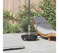 Parasol Stand 30 kg Black Granite and Stainless Steel Round, Rollable and Stable for Garden, Balcony, Patio, Weatherproof Outdoor Base with Easy Assembly and Space-Saving Design