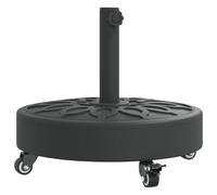 Parasol Stand with Wheels and 27 kg Weight, Round with Circle Pattern, Compatible with Diameter 38/48 mm Mast, Rollable and Stable for Garden, Balcony, Patio, Windproof and Space-saving