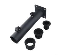 Parasol Standpipe with Reducing Sleeves for 48/38/32mm Pole Diameters, Stainless Steel Umbrella Base with Secure Knob and Mounting Screw, Black