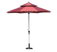 Parasol,Sun Parasol Parasols 9ft/2.7m Aluminum Outdoor Garden with White Polyester Cover, Large Portable Market Table Umbrella, Not Included Base