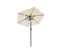 Parasol Sun Umbrella with LED Lights, Beige / 2.1 m