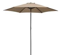 Kingsleeve® 3m Tahiti Aluminium Garden Parasol with Cover UV 80+ Protection | 300cm Patio Umbrella with Crank Handle And Tilt | Large Sun Shade Canopy Shelter | Terrace Deck Outdoor | Taupe