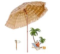 Parasol,Thatch Hawaiian Style Garden Umbrella, Thatched Patio Pool Balcony Raffia Umbrellas with Shade/Folding/Tilting