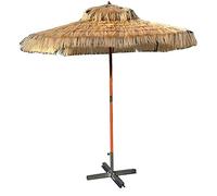 Parasol,Thatched Umbrellas, 1.8m*1.8m, Height 2.4m, Solid Wood Umbrella Stand, Square, Suitable For Beach, Pool, Garden, Terrace, Outdoor Mall