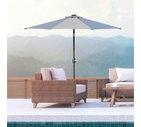 Parasol Umbrella Patio Garden Shade 24 LED Solar Powered Lighting Hand Crank