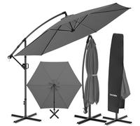 Parasol Umbrella Polyester Canopy UV Protection Tilt Rotatable 3.5x3.5m Outdoor