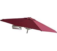 Parasol Wall-Mounted Patio Stronger Frame Outdoor With 8 Ribs, Aluminium Tilting Sunshade Beach Umbrella Shade