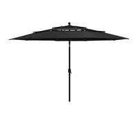 vidaXL 3-Tier Parasol with Aluminium Pole Taupe 3.5 m UK NEW