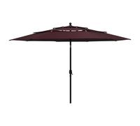 vidaXL 3-Tier Parasol with Aluminium Pole Taupe 3.5 m UK NEW