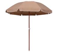 Parasol 240cm Taupe Polyester Canopy Steel Pole UV-Proof Outdoor Garden 8-Rib XL