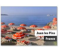 Parasols Sur La Plage De Juan Les Pins En France, Fridge Magnet