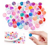 Parastar 100 Pcs Glass Marbles Set, Reusable 10mm Coloured Marbles with Box | Durable Multi Color Dotted Glass Marble for DIY Projects, Home Decoration, Marble Games, Garden Design (10 Colours)