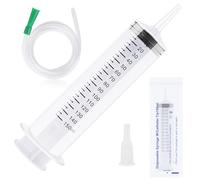 Parastar 150ml Large Syringes,Syringe with 1m Tube Reusable,Plastic Ssyringe with Cap,Large Capacity Syringes Individual Sealed for Laboratory, Industry, Garden, Pet Feeding 150/250/350/550ml