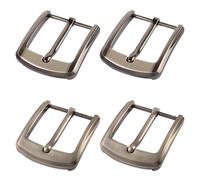 Parastar 4 PCS Classic Square Belt Buckles, 40mm (1.6"), Heavy Duty Zinc Alloy, Matte Grey & Black Grey, Men & Women's Belt Buckles
