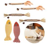 Parastar 6 PCS Cat Silvervine Chew Sticks,Natural Kitten Teething Toys,Cat chew Sticks,Cat Shew Toys for Teeth,21cm Fish Catnip Toy,Silvervine Catnip Sticks for Cats to Chew Removes Tartar Breath