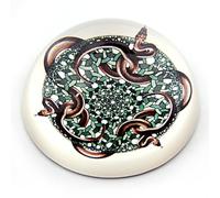 Parastone Escher The Snakes PESC3 Glass Sculpture Paperweight, Green