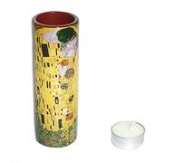 Parastone Museums Kollektion Tealight holder high - with Gustav Klimt Design - The Kiss - ceramic, height: 14.5cm