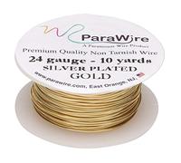 Parawire 24-Gauge 10-Yards Silver-Plated Copper Wire with Gold Finish, 2521WR
