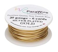 ParaWire Gold-Finished Silver-Plated Copper Craft Wire 20-Gauge 6-Yards with Clear Protective Coating
