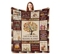 Parcae Book Lover Blanket - Reading Gift for Women/Men, Librarian, Bookish Enthusiasts - 150x130cm