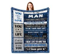 Parcae Boyfriend Gifts, Wedding for Him, I Love You Gifts for Him, Romantic Gifts for Men Birthday Present, Gifts for Him Who Has Everything, Boyfriend Blanket 150x130CM