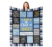 Parcae Christian Gifts for Men Women, Baptism Gifts for Boys, Gifts for Catholic Priests, Religious Gifts with Bible Verse Birthday Gifts for Men Women, Jesus Gifts Scripture Blanket 150x130CM