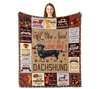 Parcae Dachshund Gifts for Women Men, Sausage Dog Gifts, Dachshund Mum Lover Gifts for Women Men Adults, Best Dachshund Mum/Dad, Dachshund Ornament, Dachshund Blanket 150X130CM