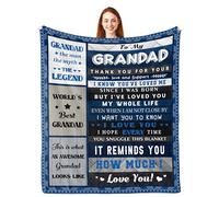 Parcae Grandad Birthday Gifts, Grandad Gifts from Granddaughter Grandson, Gift Idea for Grandads, Great Grandad Present Christmas Fathers Day, Grandpa Gift Blanket 150x130CM