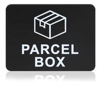 Parcel Box Sign, 11cm x 9cm Adhesive Packages and Deliveries Here Signs Waterproof Delivery Driver Notice Self Adhesive Acrylic Parcel Box Sticker for House Office No More Lost Goods