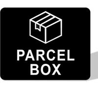 Parcel Box Sign - 11cm x 9cm Self-Adhesive Parcel Box Sticker - For Home, Office, Mailbox - Clear Delivery Reminder - Prevent Lost Packages (Black)