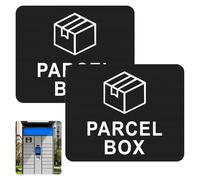 Parcel Box Sign, 2 Pcs Acrylic Parcel Box Sticker, Parcels Sign Suitable for Homes, Offices, and Letterboxes Clear Delivery Reminder Prevents Lost Parcels (Black)