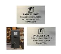 Parcel Box Sign, 2Pcs Parcel Box Sign for Outside Please Leave Parcels Here Signs 15 x 10 cm Self Adhesive Package Signage Aluminum Plaqu Parcels Sticker for House Office Outside