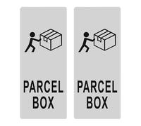 Parcel Box Sign 2PCS,Waterproof Parcel Box Sticker, Secure Packages Deliveries Here,No More Lost Items, Easy Peel-and-Stick Installation