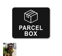 Parcel Box Sign Adhesive 11 x 9cm Waterproof Self Adhesive Acrylic Parcel Box Sticker for House Office Mail Box Delivery Driver Mailman Notice Packages Deliveries Here No More Lost Goods Items