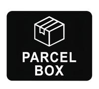 Parcel Box Sign Adhesive 11cm x 9cm Packages Deliveries Here Signs Waterproof Post Mailman Delivery Driver Notice Self Adhesive Acrylic for Home Office Mail Box No More Lost Items (Black)
