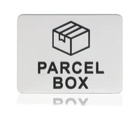 Parcel Box Sign Adhesive Packages and Deliveries Here Signs Waterproof 11cm x 9cm Delivery Driver Notice Self Adhesive Acrylic Parcel Box Sticker for House Office No More Lost Goods, Silver