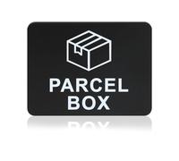 Parcel Box Sign Adhesive Packages and Deliveries Here Signs Waterproof 11cm x 9cm Delivery Driver Notice Self Adhesive Acrylic Parcel Box Sticker for House Office No More Lost Goods, Black