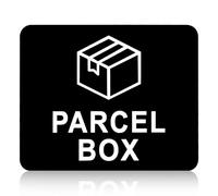 Parcel Box Sign Adhesive Packages, Delivery Signs Notice for Deliveries Packages Post, Self Adhesive Acrylic Information Sign for a safe place to make deliveries drop packages(11cm x 9cm,Black)