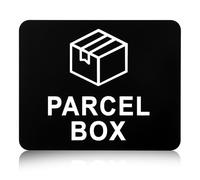 Parcel Box Sign Black Parcel Delivery Sign 11cm x 9cm Self Adhesive Acrylic Parcel Box Sticker Waterproof Packages Signs for House Office Make Deliveries Drop Packages or Post No More Lost